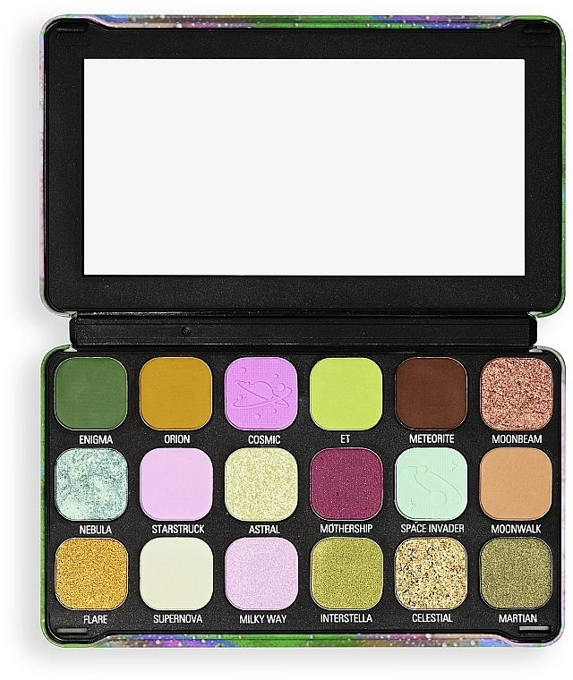 Палетка теней для век - Makeup Revolution Forever Flawless Astro Nova Green Eyeshadow Palette — фото N2