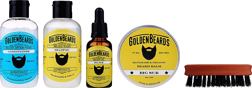 Набір - Golden Beards Starter Beard Kit Big Sur (balm/60ml + oil/30ml + shm/100ml + cond/100ml + brush) — фото N2