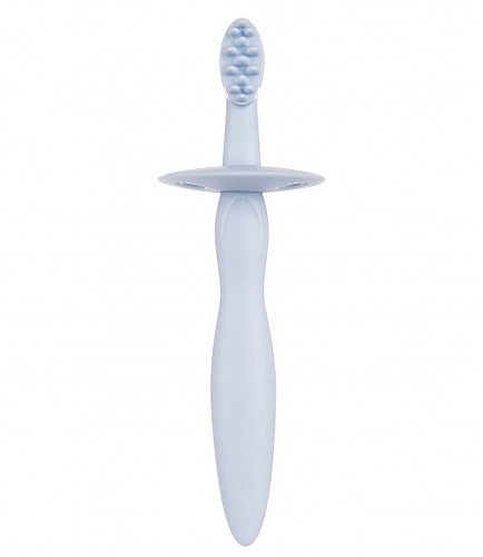 Силиконовая щетка для зубов с ограничителем, голубая - Canpol Babies — фото N2