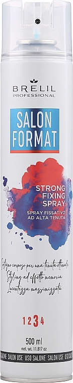 Закріплювальний спрей для волосся, сильної фіксації - Brelil Professional Salon Format Strong Fixing Spray — фото N1