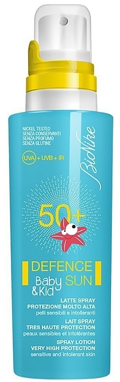 Детский спрей-лосьон для загара SPF50+ - BioNike Defence Sun Baby & Kid Spray Lotion SPF50+ — фото N1