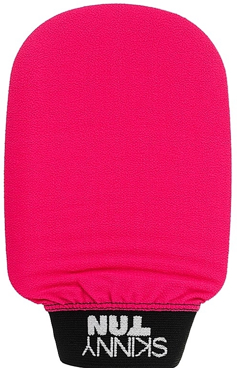 Рожево-чорна рукавиця для відлущування - Skinny Tan Pink and Black Exfoliating Mitt — фото N1
