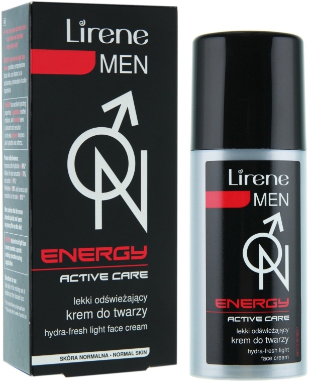 Легкий освежающий крем для лица - Lirene Men Energy On Hydra-fresh light Face Cream