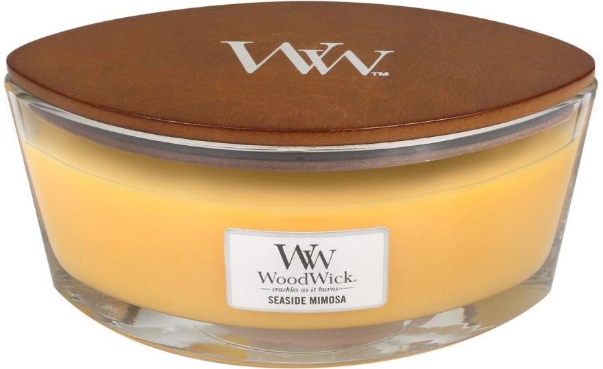 Ароматическая свеча в стакане - WoodWick Hearthwick Flame Ellipse Candle Seaside Mimosa — фото N2
