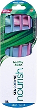 Парфумерія, косметика Набір - Sensodyne Nourish Healthy Clean Soft Toothbrush Set (toothbrush/3pcs)