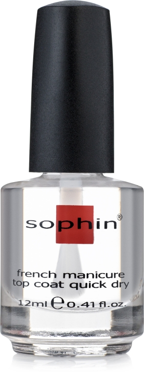 Кришталевий закріплювач лаку з ефектом сушіння - Sophin French Manicure Quick Dry — фото N1