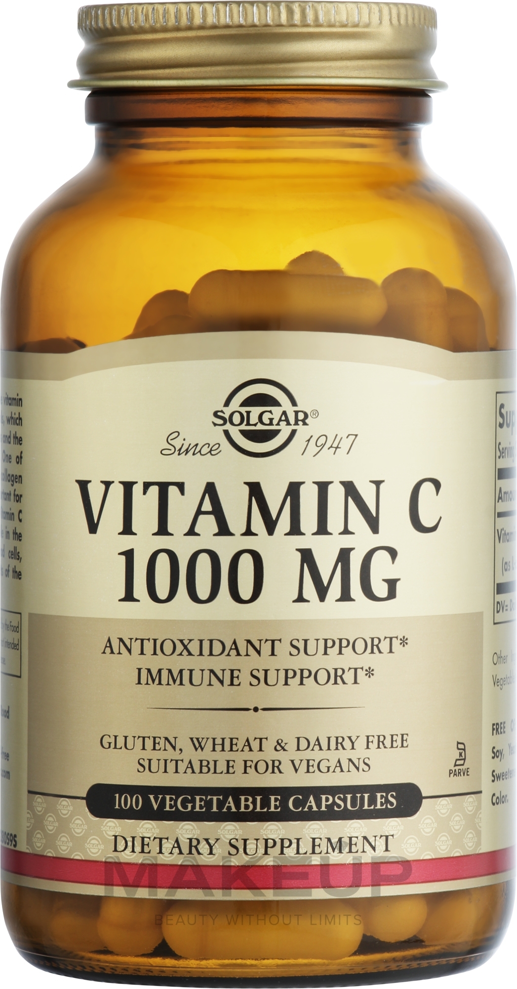 Дієтична добавка "Вітамін С", 1000 мг - Solgar Vitamin C — фото 100шт