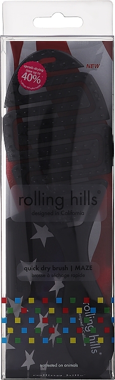 Расческа для быстрой сушки волос, черная - Rolling Hills Quick Dry Brush Maze  — фото N1