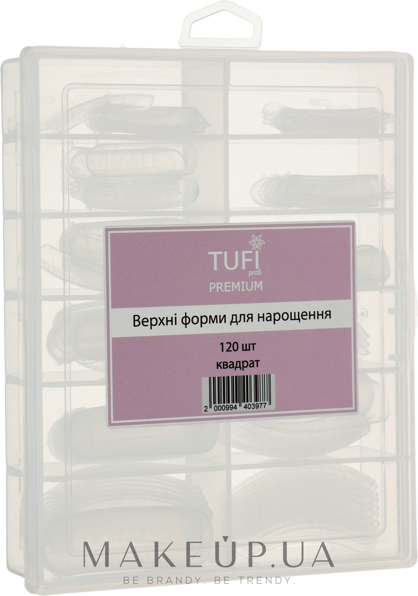 Верхні форми для нарощування, квадрат, 120 шт. - Tufi Profi Premium — фото 120шт