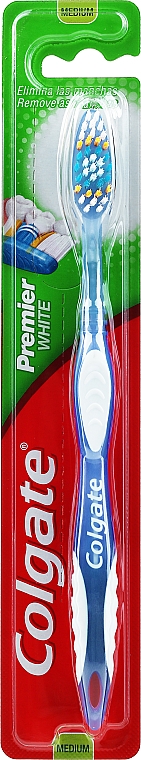Зубная щетка "Премьер" средней жесткости №1, синяя - Colgate Premier Medium Toothbrush — фото N1