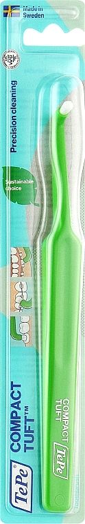 Монопучкова зубна щітка, салатова - TePe Tuft Toothbrush — фото N1