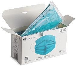 Медицинская маска с индикатором влажности, 4-слойная, стерильная, голубая - Abifarm M100 — фото N2