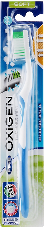 Зубна щітка "Oxigen", м'яка, синя - Piave — фото N1