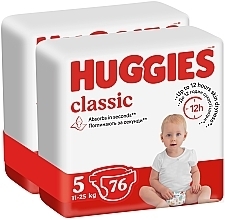 Підгузки на липучках Classic 5 (11-25 кг), 76 шт. - Huggies — фото N2