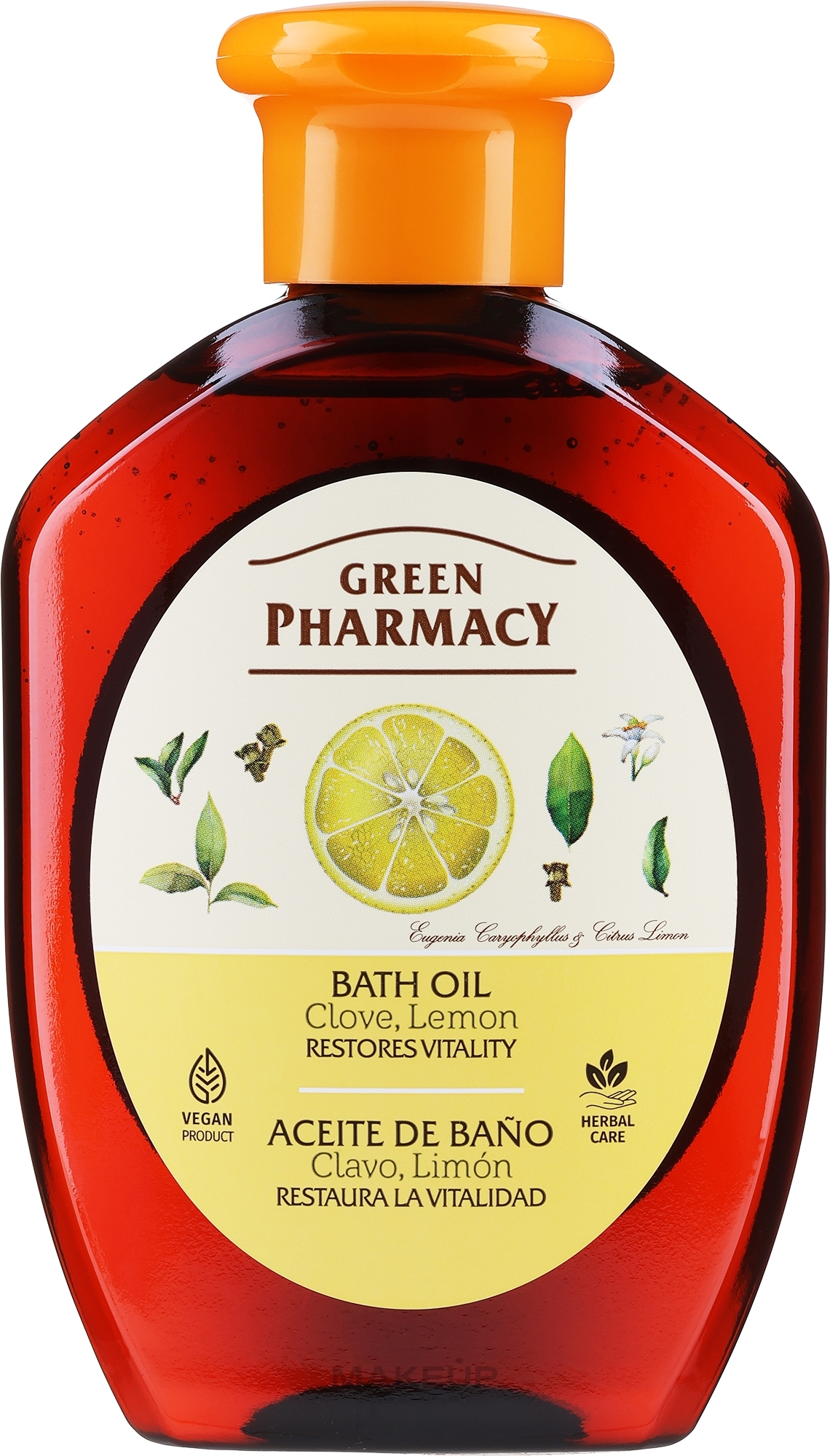 Масло для принятия ванн и душа "Гвоздика и Лимон" - Зеленая Аптека — фото 250ml