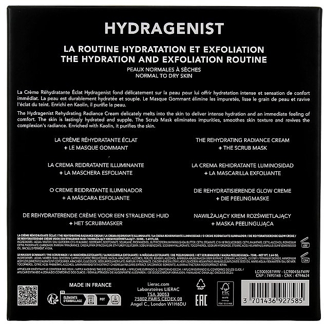 Набор - Lierac Hydragenist (f/cr/50ml + scrub/mask/75ml) — фото N2