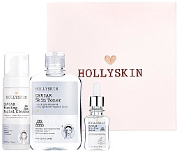 Парфумерія, косметика Набір - Hollyskin Black Caviar Vitalize Basic Care (foam/150ml + ser/50ml + toner/250ml) *