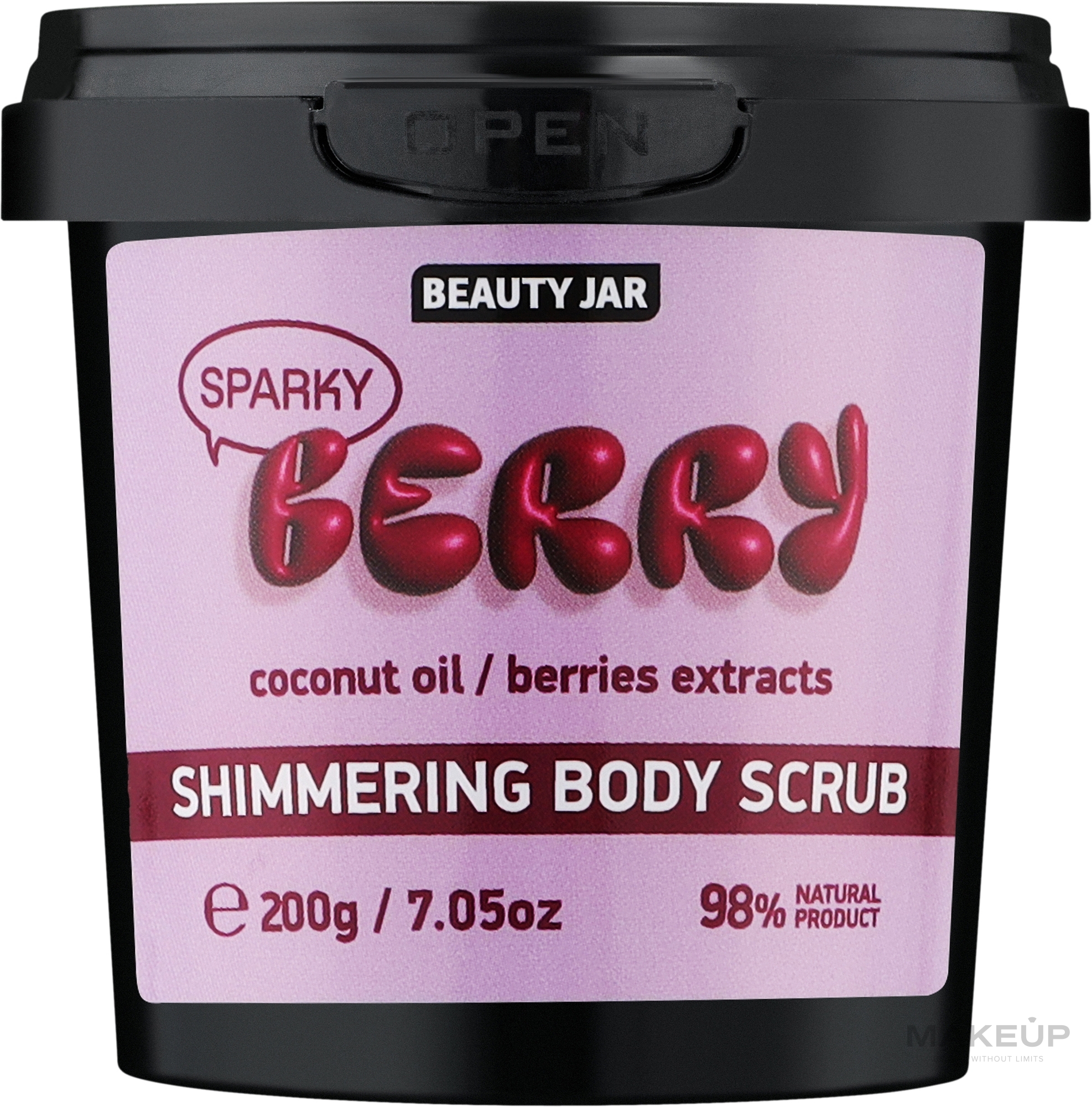 Мерехтливий скраб для тіла "Блискуча ягідка" - Beauty Jar Shimmering Body Scrub — фото 200g