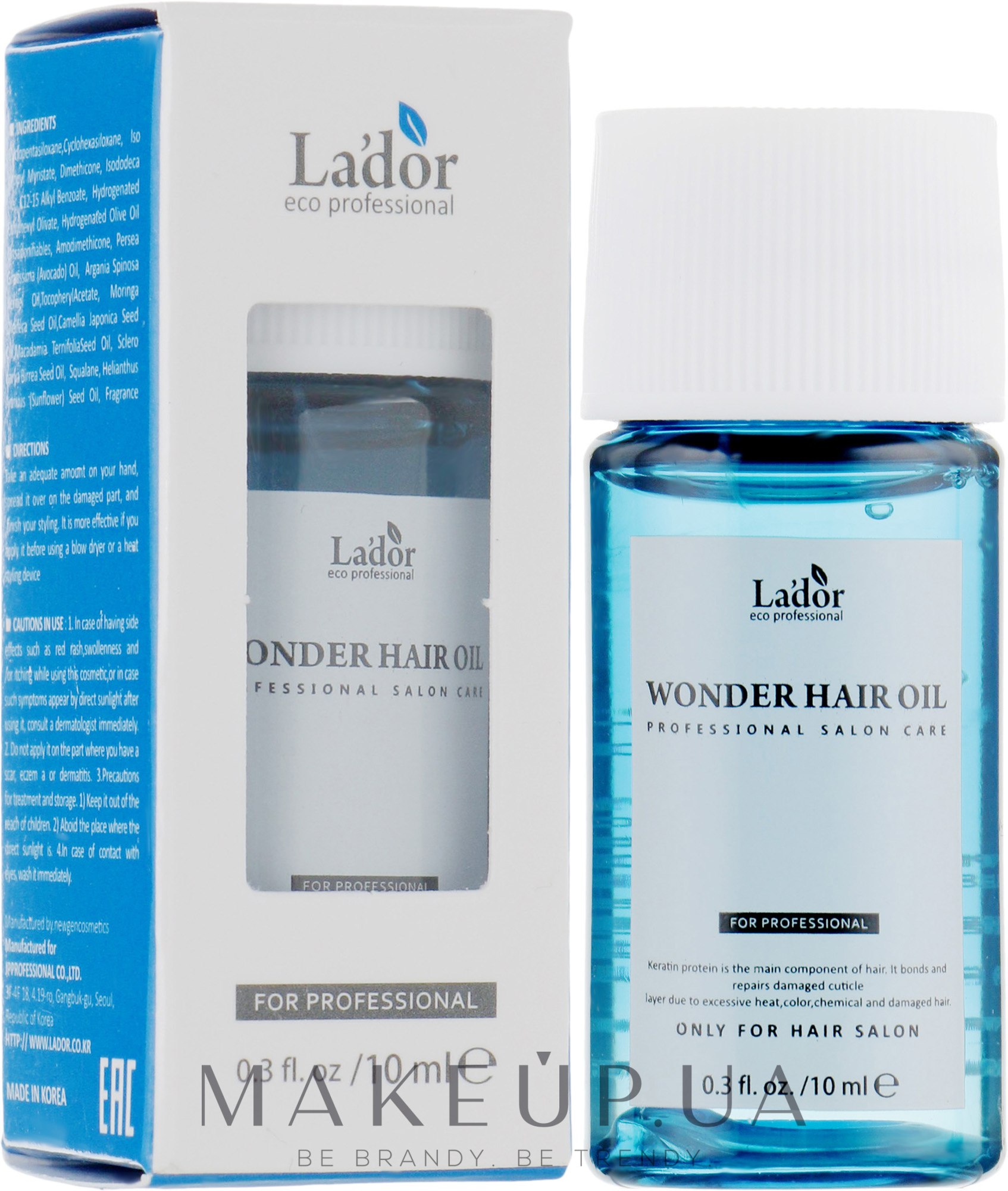 Увлажняющее масло для волос - La'dor Wonder Hair Oil (мини) — фото 10ml