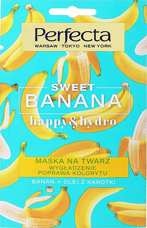 Розгладжувальна маска для обличчя - Perfecta Sweet Banana Happy & Hydro Mask — фото N1