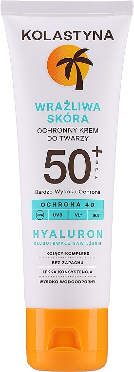 Захисний крем для обличчя, для чутливої шкіри - Kolastyna Sensitive Skin SPF50+ — фото N2