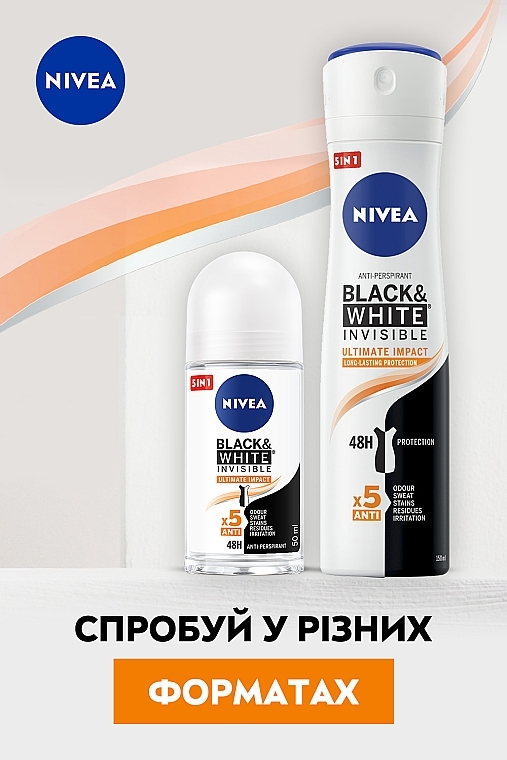 Дезодорант шариковый антиперспирант "Невидимый для черного и белого" - NIVEA Black & White Extra Deodorant Roll-on — фото N6