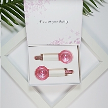 Охлаждающие шары для массажа лица, розовые - Yeye Ice Globes — фото N2