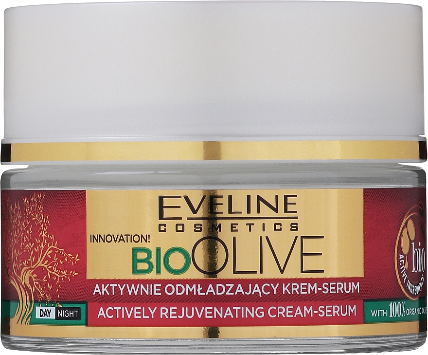 Активно омолаживающий крем-сыворотка для лица - Eveline Cosmetics Bio Olive Actively Rejuvenating Cream-serum — фото N2