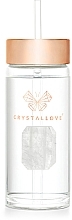 Стеклянная бутылка для воды с горным хрусталем и трубочкой, 400 мл - Crystallove Glass Water Bottle with Rock Crystal and Straw — фото N6