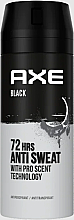 Духи, Парфюмерия, косметика Антиперспирант - Axe Black 72HRS Anti Sweat With Pro Scent Technology Antiperspirant