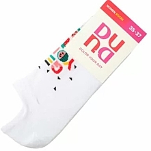 Шкарпетки жіночі бавовняні сіточка 3132, білі - Duna — фото N3