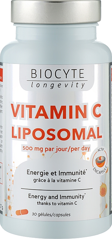 Biocyte Липосомальный витамин C: Поддержка иммунной системы и уменьшение усталости - Biocyte Longevity Vitamine C Liposomee 500m g  — фото N1