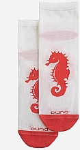 Носки женские хлопковые, 3126, белые с красным принтом - Duna — фото N2