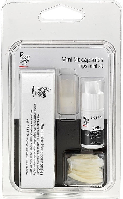 Набор - Peggy Sage Tips Mini Kit (tips/20 + glue/3g + acc) — фото N1