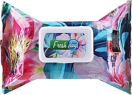 Духи, Парфюмерия, косметика Влажные салфетки, 120 шт, фиолетовые - Fresh Days Tropical Wet Wipes