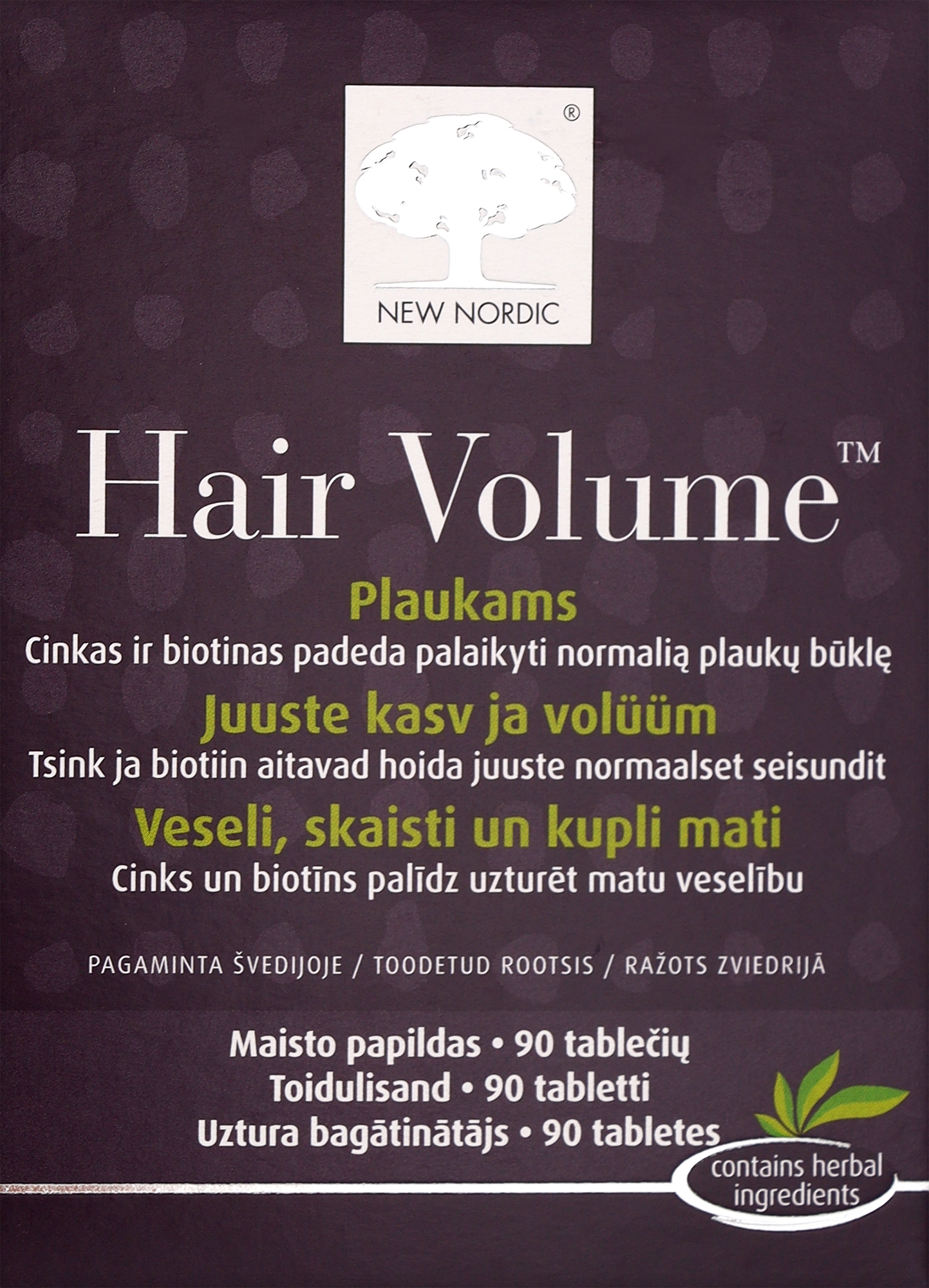 Пищевая добавка для роста и объема волос - New Nordic Hair Volume — фото 90шт