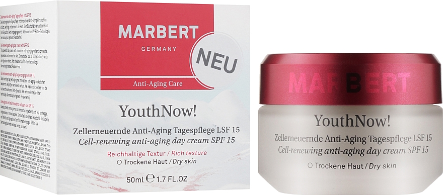 Крем для сухої шкіри - Marbet YouthNow! Anti-Aging Day Cream Dry Skin SPF15 — фото N2