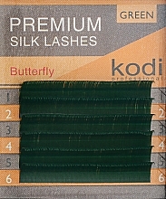 Парфумерія, косметика Накладні зелені вії Butterfly C 0.15 (6 рядів: 12 mm) - Kodi Professional