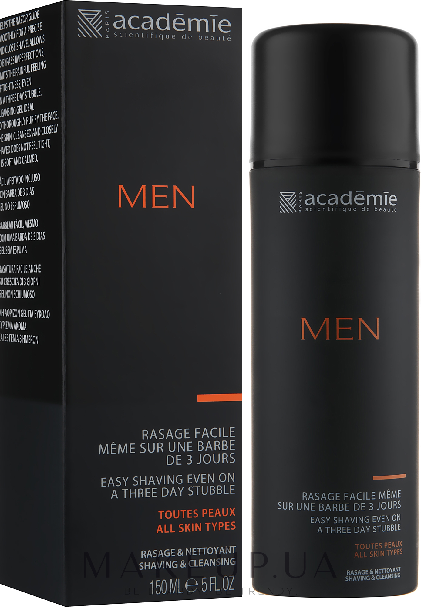 Гель для вмивання, легкого гоління і зволоження - Academie Men Cleansing & Non-Foaming Gel — фото 150ml