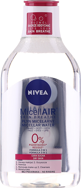 Міцелярна вода 3 в 1 для сухої шкіри - NIVEA Micellar Cleansing Water — фото N3