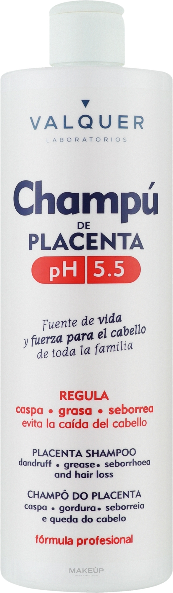 Шампунь підготовчий з плацентою - Valquer Placenta Shampoo — фото 500ml