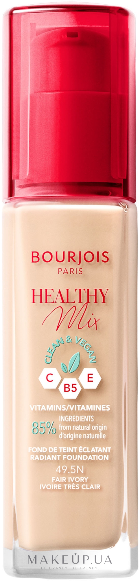 Увлажняющая тональная основа - Bourjois Healthy Mix Clean & Vegan Foundation — фото 49.5N - Fair Ivory