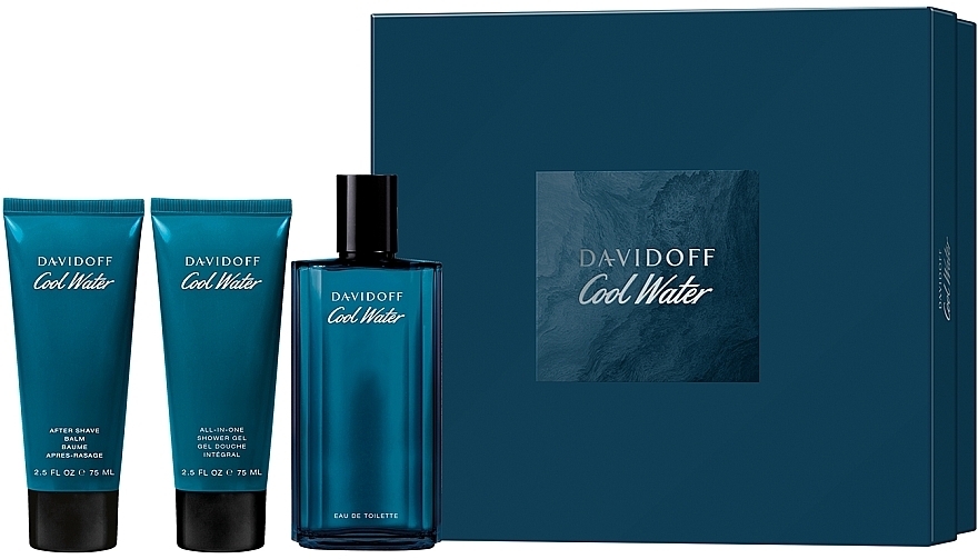 Davidoff Cool Water - Набір (edt/125ml + sh/gel/75ml + ash/balm/75ml) — фото N1