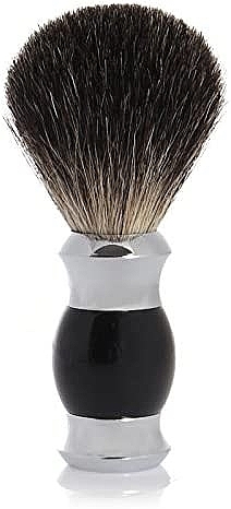 Помазок для бритья с черным ворсом барсука, полимерная ручка, черный с серебром - Golddachs Pure Badger Polymer Handle Black Silver — фото N1