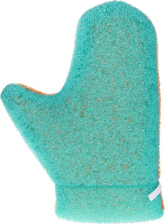 Рукавичка для массажа "Aqua", 6021, зелено-оранжевая - Donegal Aqua Massage Glove — фото N1