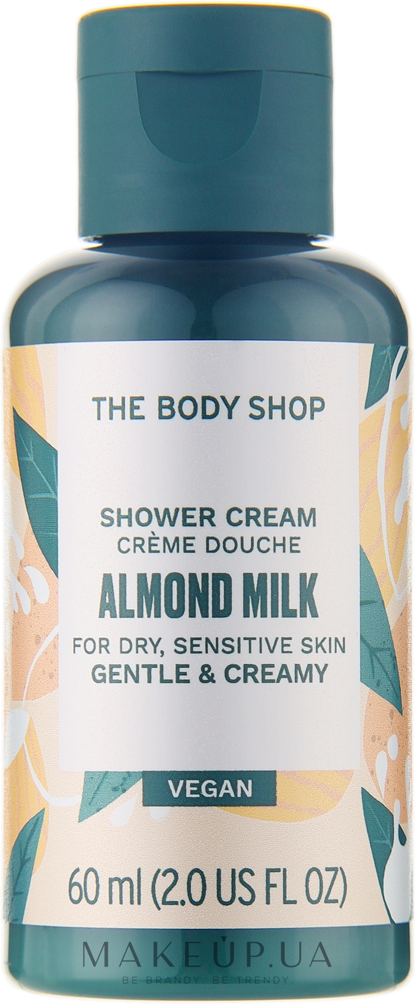 Крем-гель для душу «Мигдальне молочко» - The Body Shop Vegan Almond Milk Gentle & Creamy Shower Cream (міні) — фото 60ml