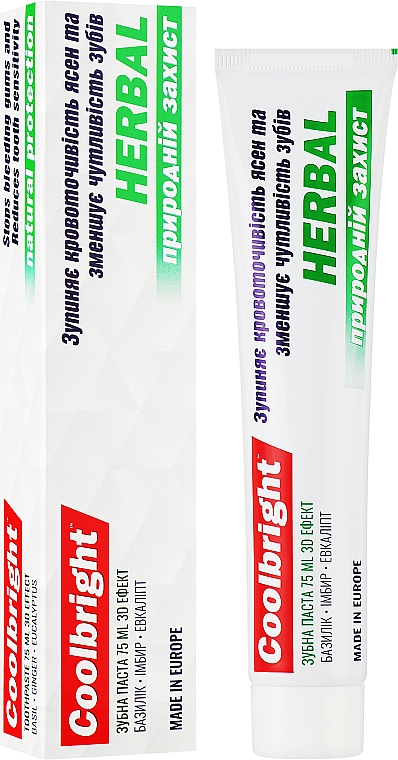 Лікувальна зубна паста - Coolbright Herbal Toothpaste — фото N1