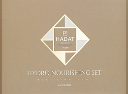 Набір "Зволожувальний" - Hadat Cosmetics Hydro Nourishining Set (shm/70ml + cond/70ml + mask/70ml + bag) — фото N1