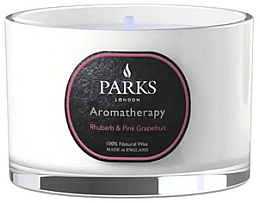 Ароматична свічка - Parks London Aromatherapy Rhubarb & Pink Grapefruit Candle — фото N1