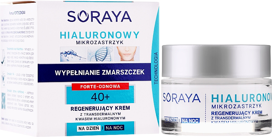 Восстанавливающий крем на день/ночь - Soraya Hialuronowy Mikrozastrzyk Regenerating Cream 40+ — фото N1